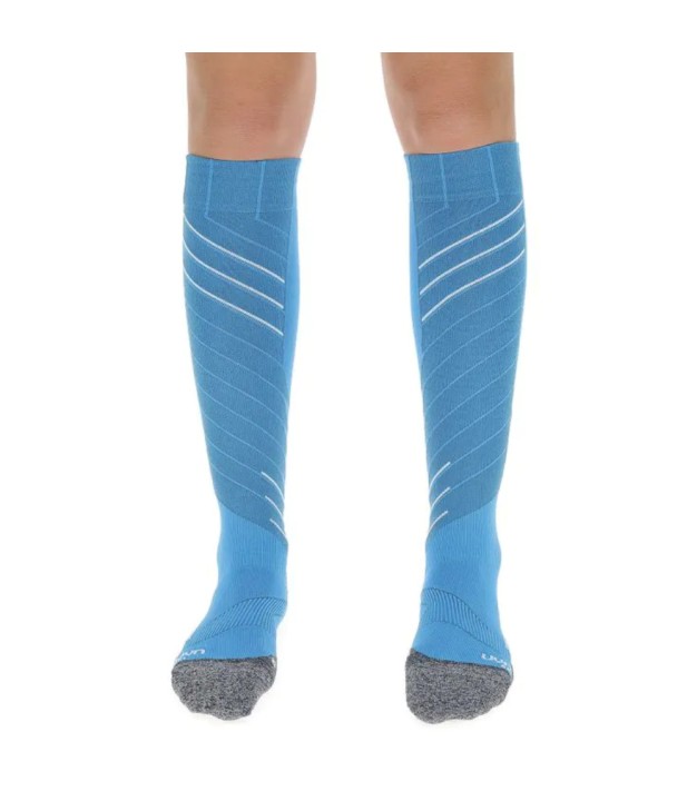 UYN Ski Race Shape Women's Socks, Turquoise/White