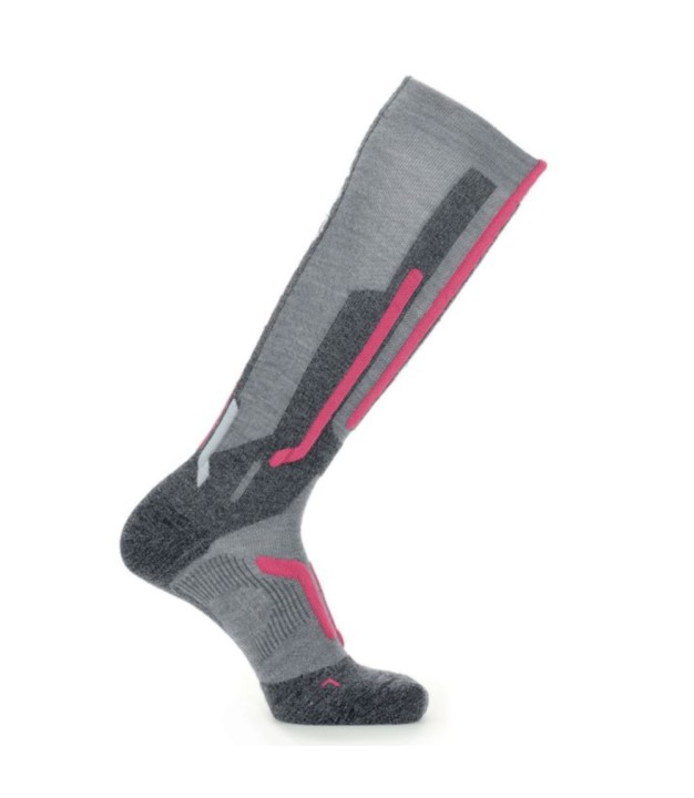 UYN Ski Women's Merino Socks, Grey/Pink