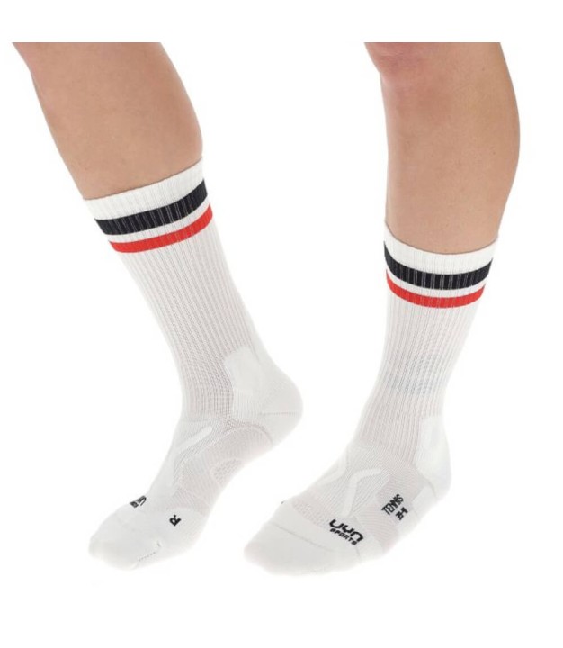 UYN Tennis Unisex Socks, White/Black/Red