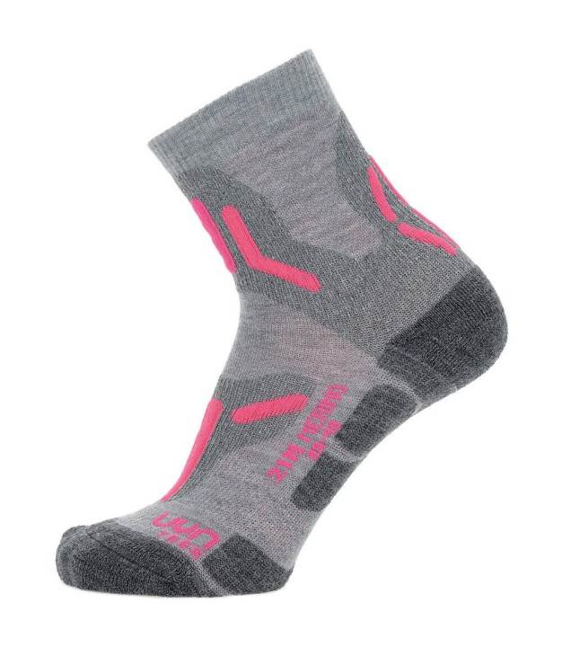 UYN Trekking 2IN Merino Women's Socks, Light Grey/Pink