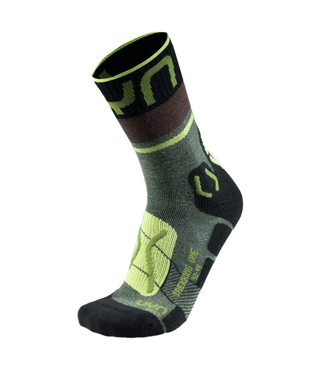 UYN Trekking One Merino Wool Men's Socks, Green/Acid Green