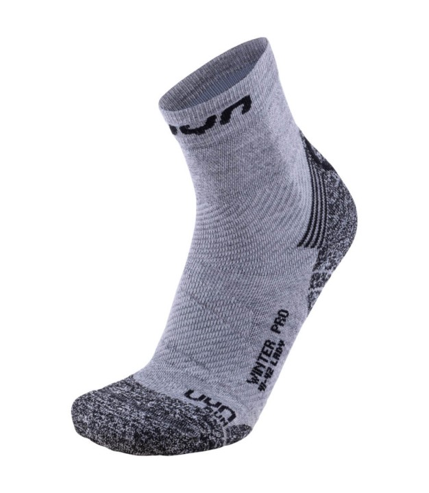 UYN Winter Pro Women's Running Socks, Light Grey/Turquoise