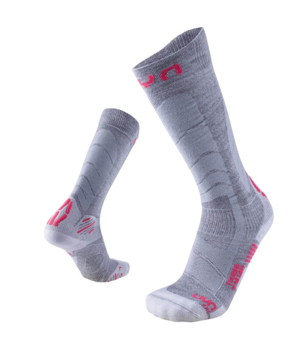 UYN Women's Ski Touring Socks, Silver/Fuchsia | Sieviešu Slēpošanas Zeķes