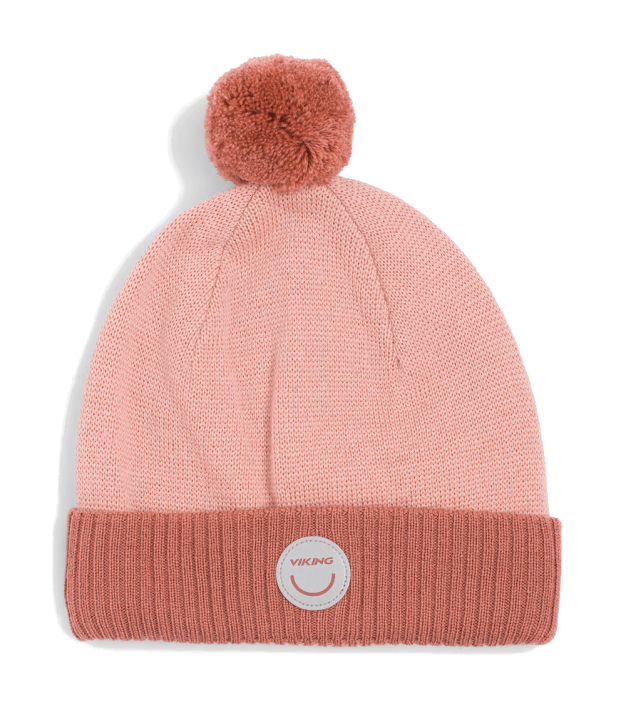 Viking Toasty Kids Beanie Wool Pom Pom, pink