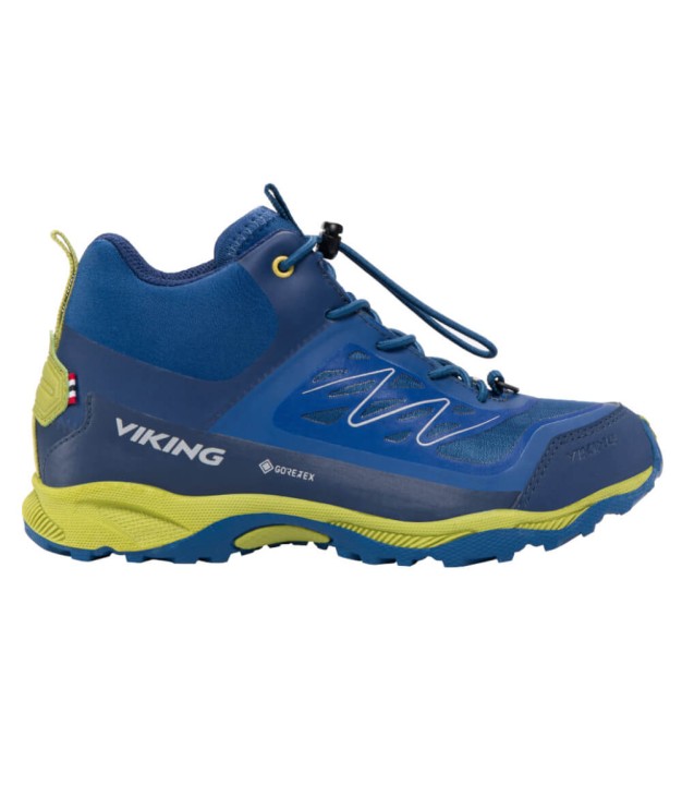 Viking Tind Mid GTX Jr Kids Hiking Shoes, Blue/Khaki