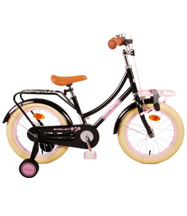 Volare Excellent Kids Bike Girls 16'', Black/Pink