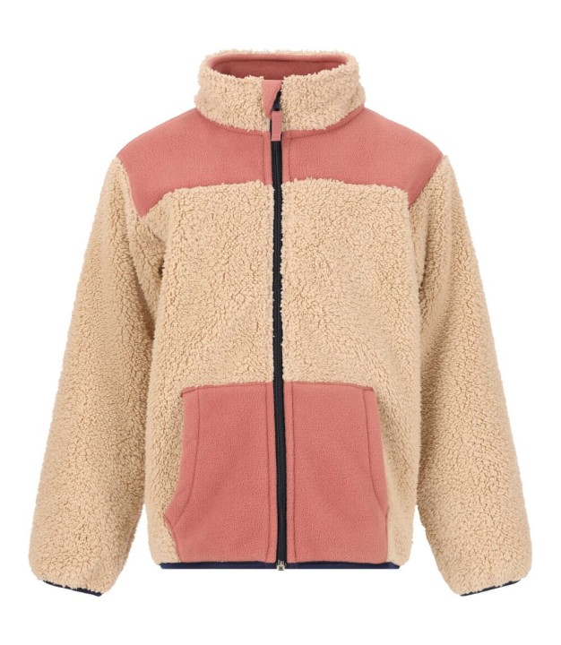 ZigZag Dotson Teddy Kids Fleece Jacket, Beige/Rose