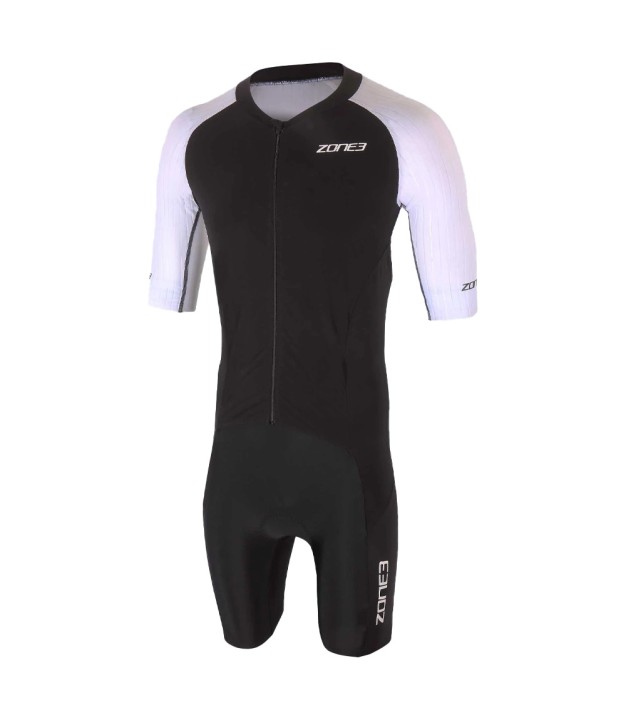 Zone3 Lava Long Distance Full Zip SS Aero Men's Suit, Black/White