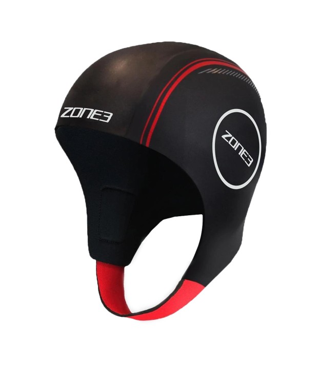 Zone3 Neoprene Swim Cap, Black/Red